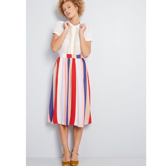 Modcloth Dresses & Skirts - Mod Cloth “Match made midi skirt” in multi stripe